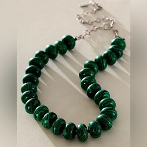 NWT Free People Sabina Green Semiprecious Stone Choker Necklace